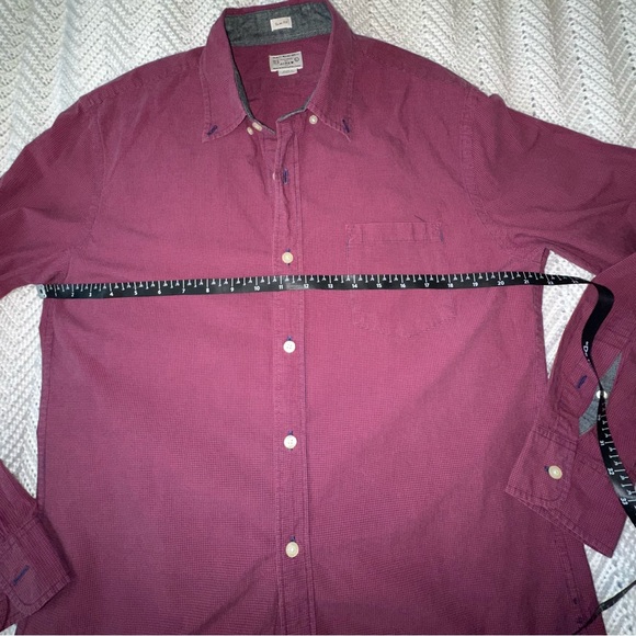 Men's J. Crew Slim Fit Cotton Button Down Dark Pink and Blue Shirt - Large - Picture 5 of 6